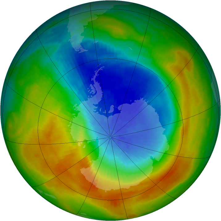 Antarctic ozone map for 30 October 1984